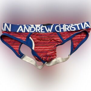 ANDREW CHRISTIAN Red Stripped Jock brief